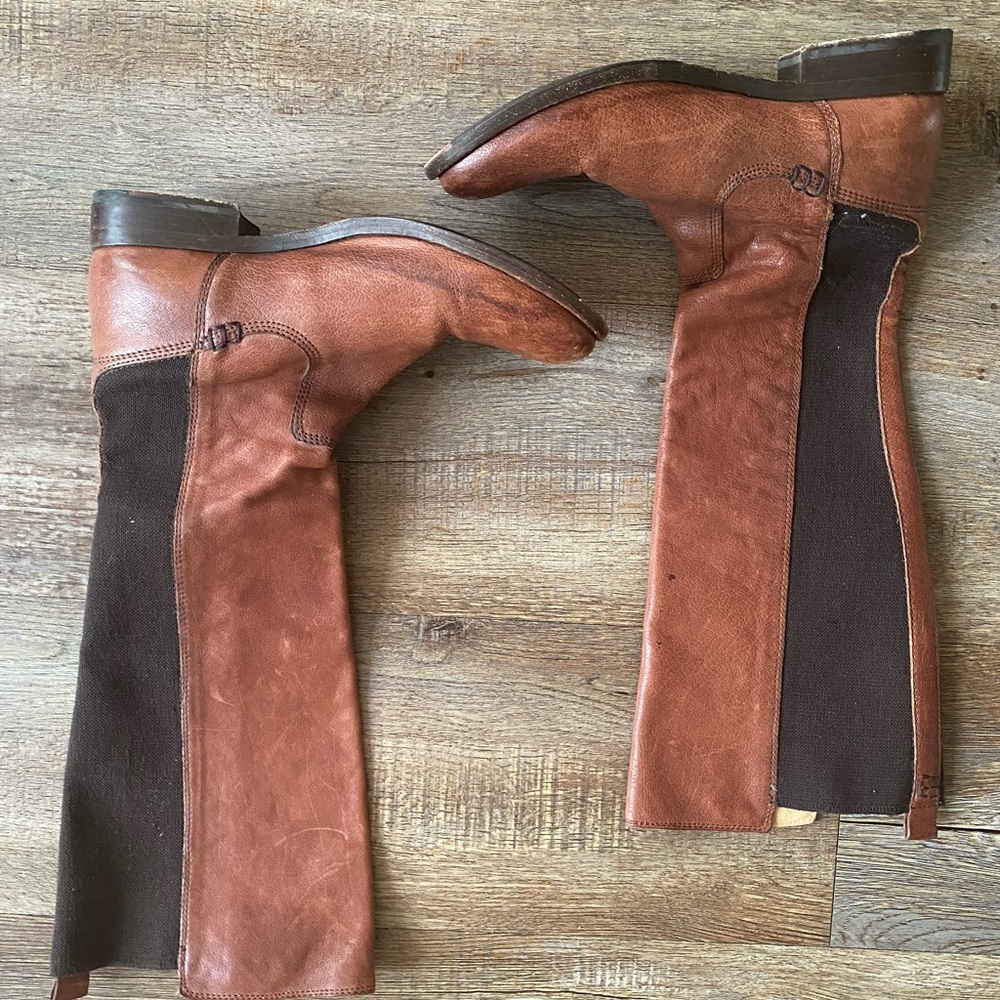Frye Tall Cognac Boot with Stretching